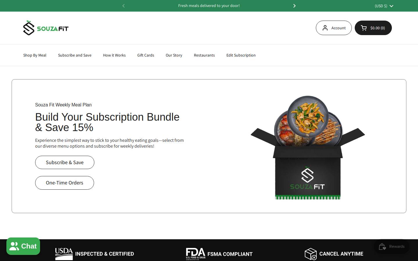 souzafitmeals.com homepage screenshot