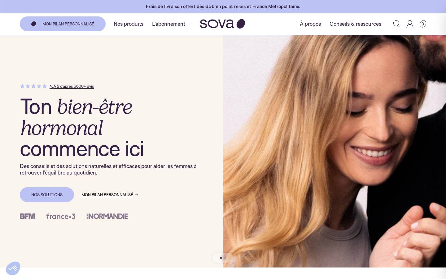 SOVA homepage screenshot