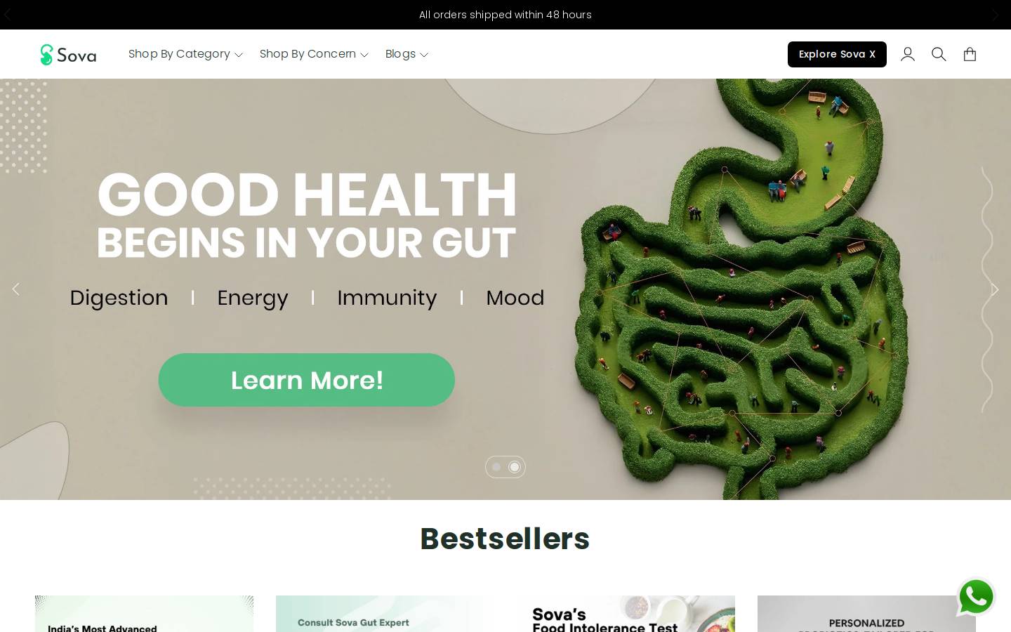 sova.health homepage screenshot