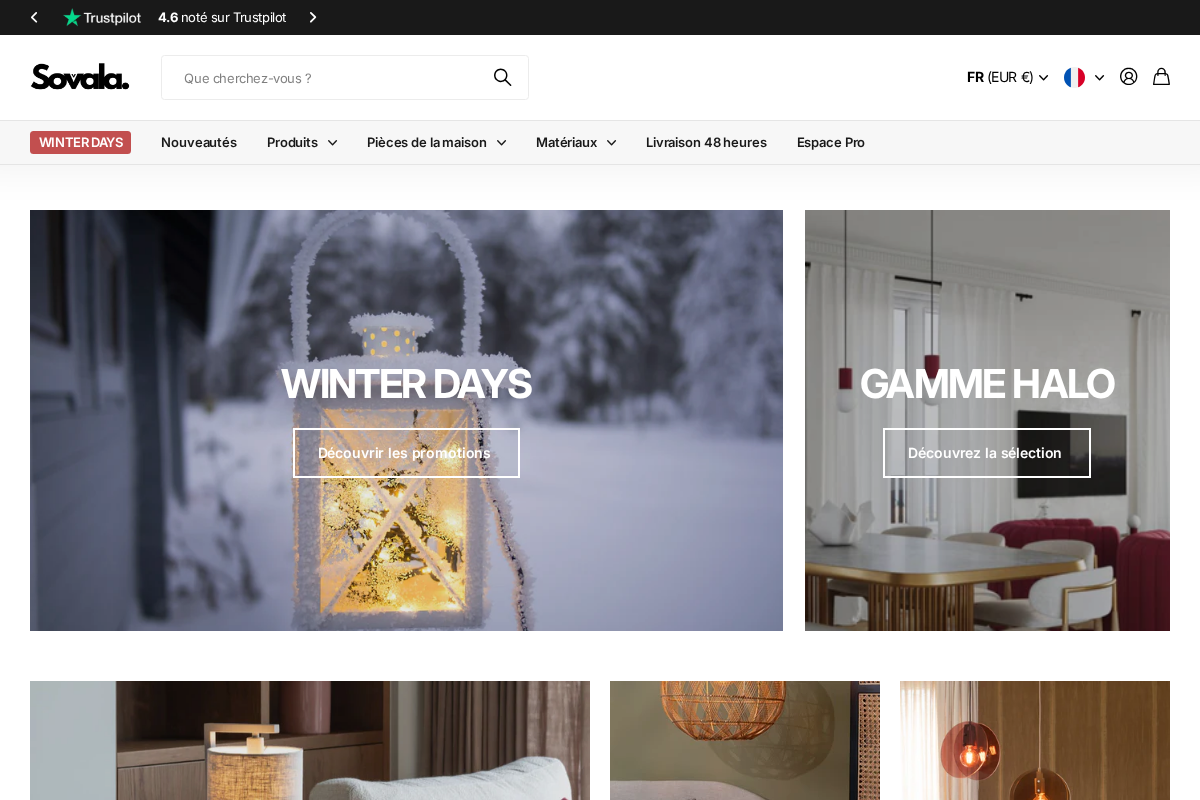 Sovala homepage screenshot