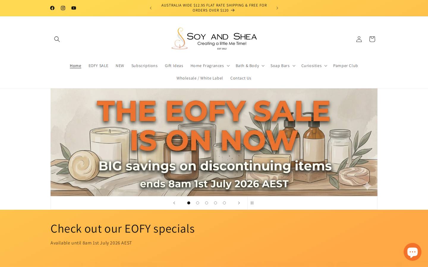 soyandshea.com.au homepage screenshot