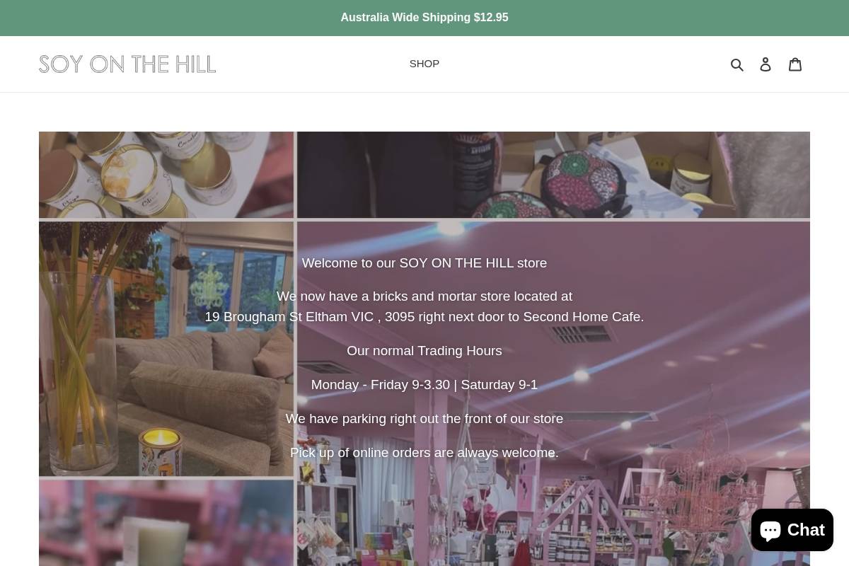 soyonthehill.shop homepage screenshot