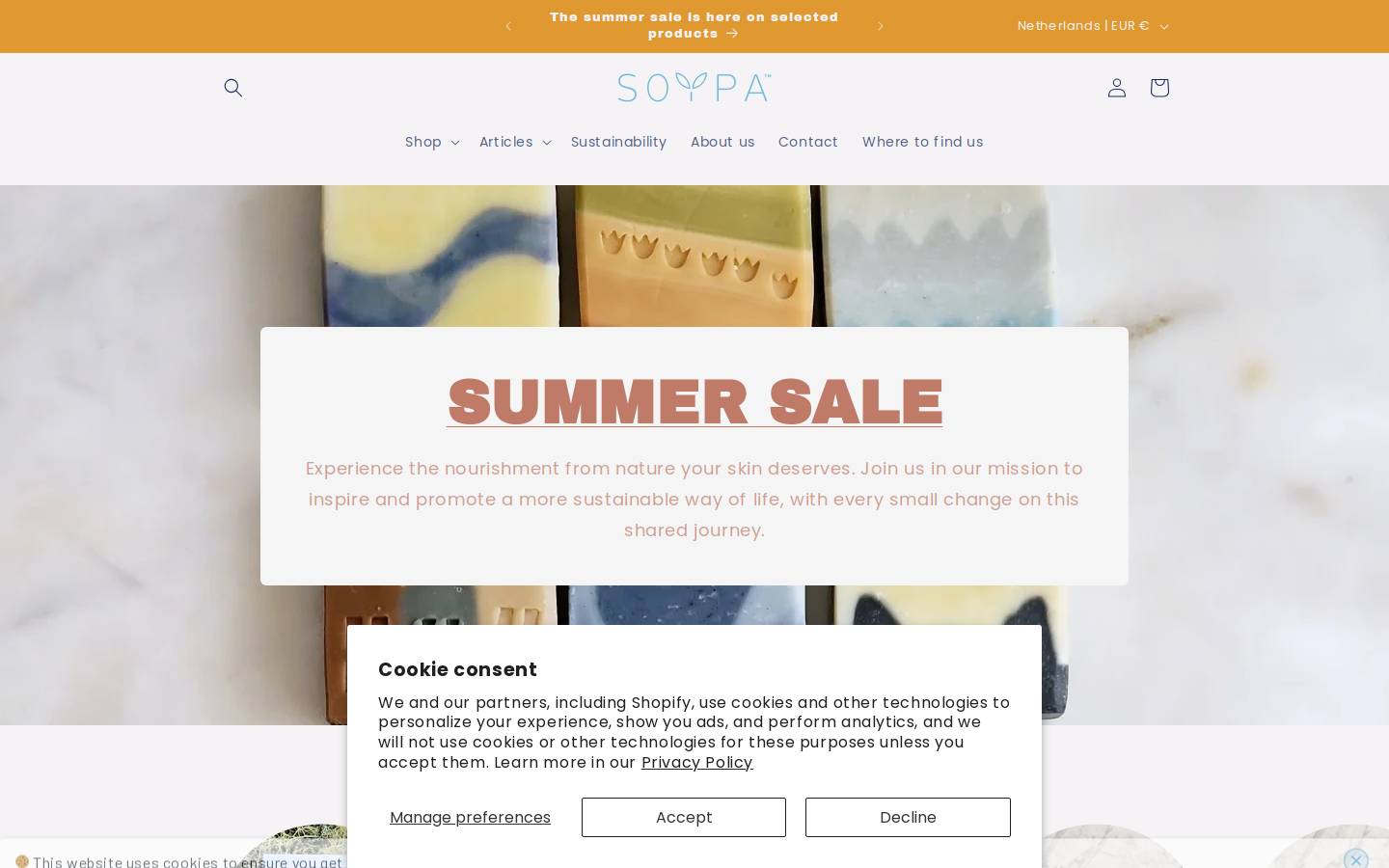 soypasoaps.com homepage screenshot