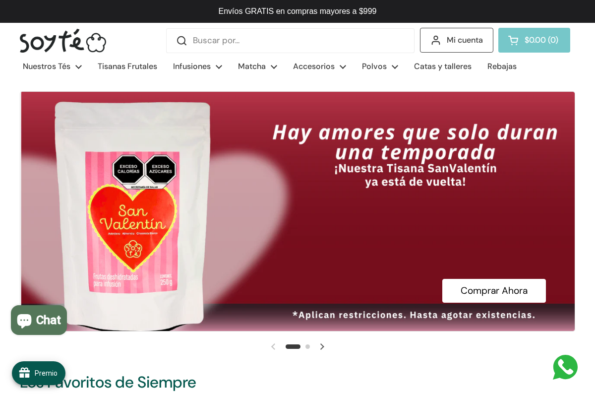 Soy Té homepage screenshot