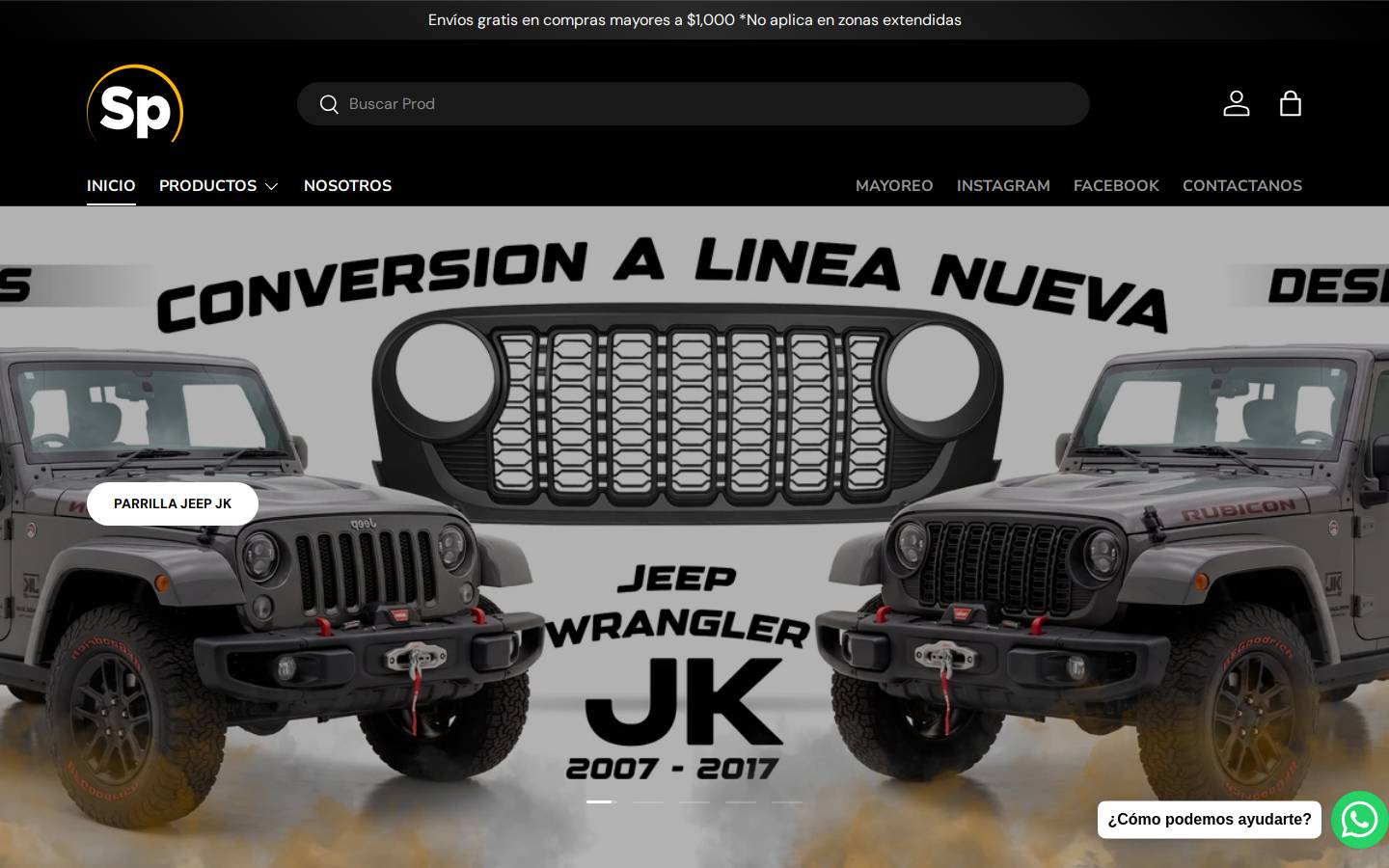 sp-accesorios.com homepage screenshot