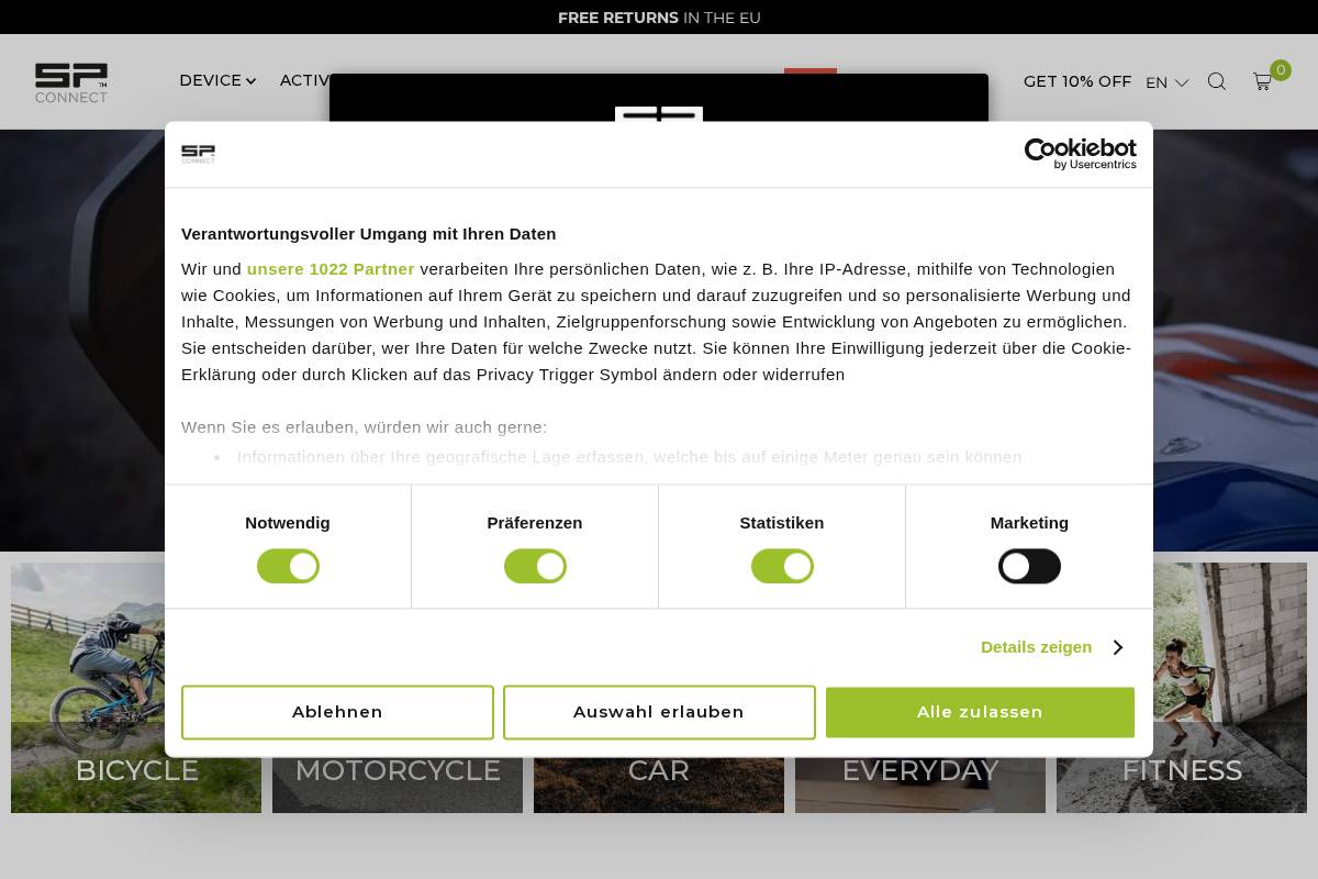 SP Gadgets homepage screenshot