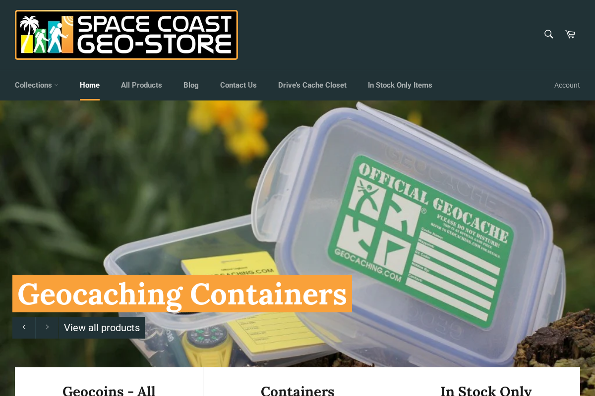 Space Coast Geo Store homepage screenshot