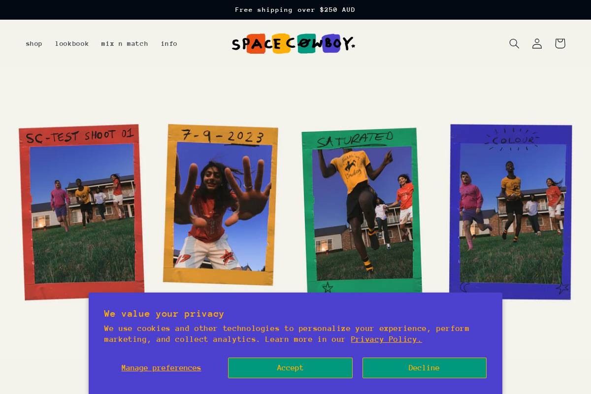 spacecowboy.com.au homepage screenshot