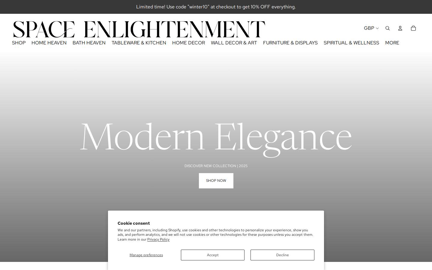 spaceenlightenment.com homepage screenshot