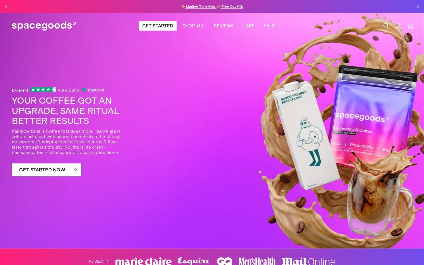 Spacegoods homepage screenshot