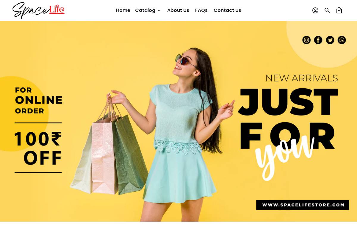 spacelifestore.in homepage screenshot