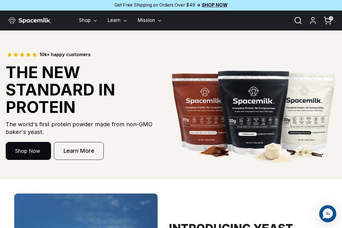 Spacemilk homepage screenshot