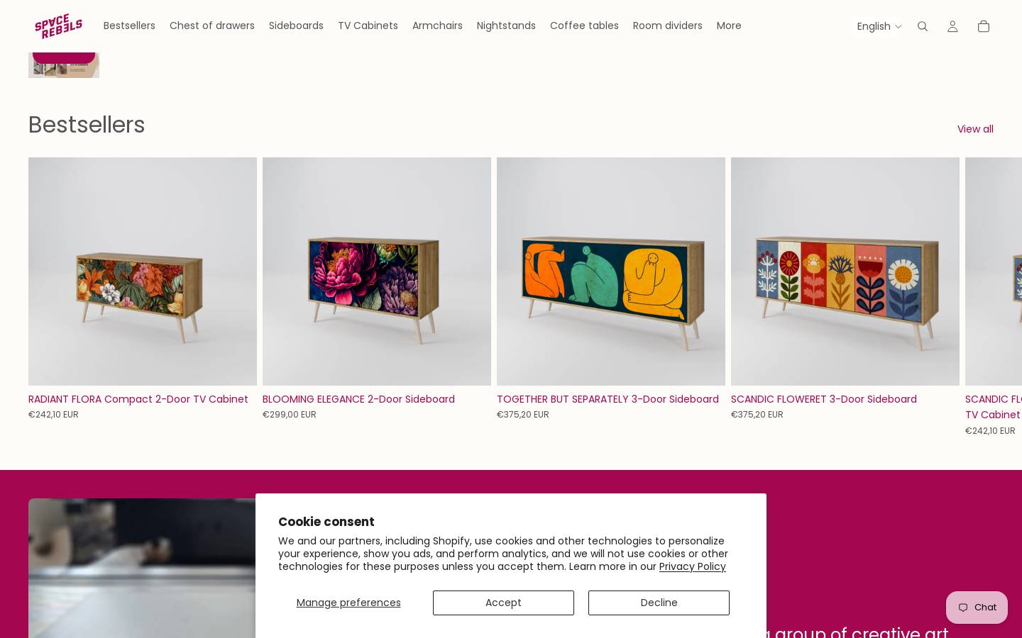 Spacerebels homepage screenshot