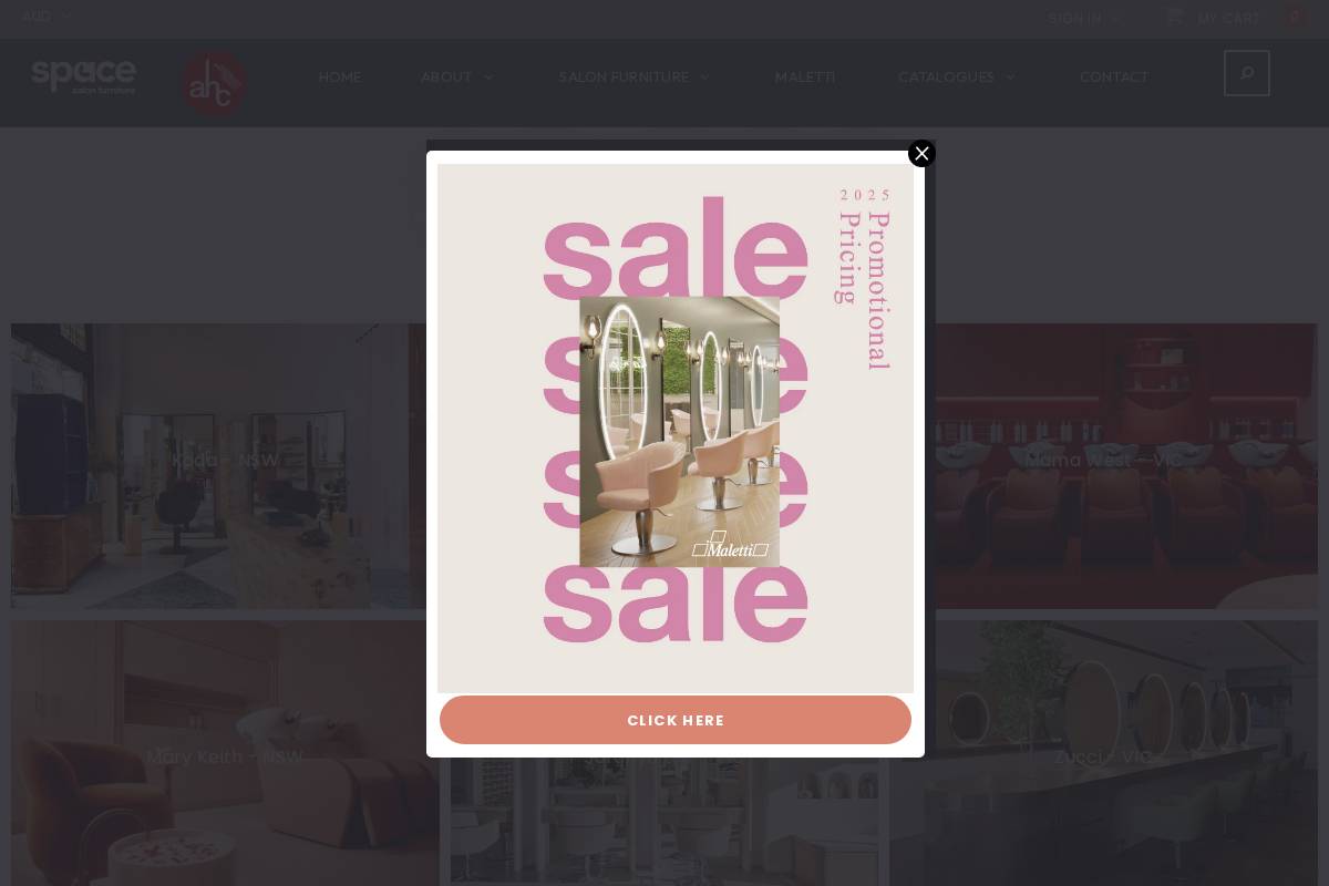 spacesalonfurniture.com.au homepage screenshot