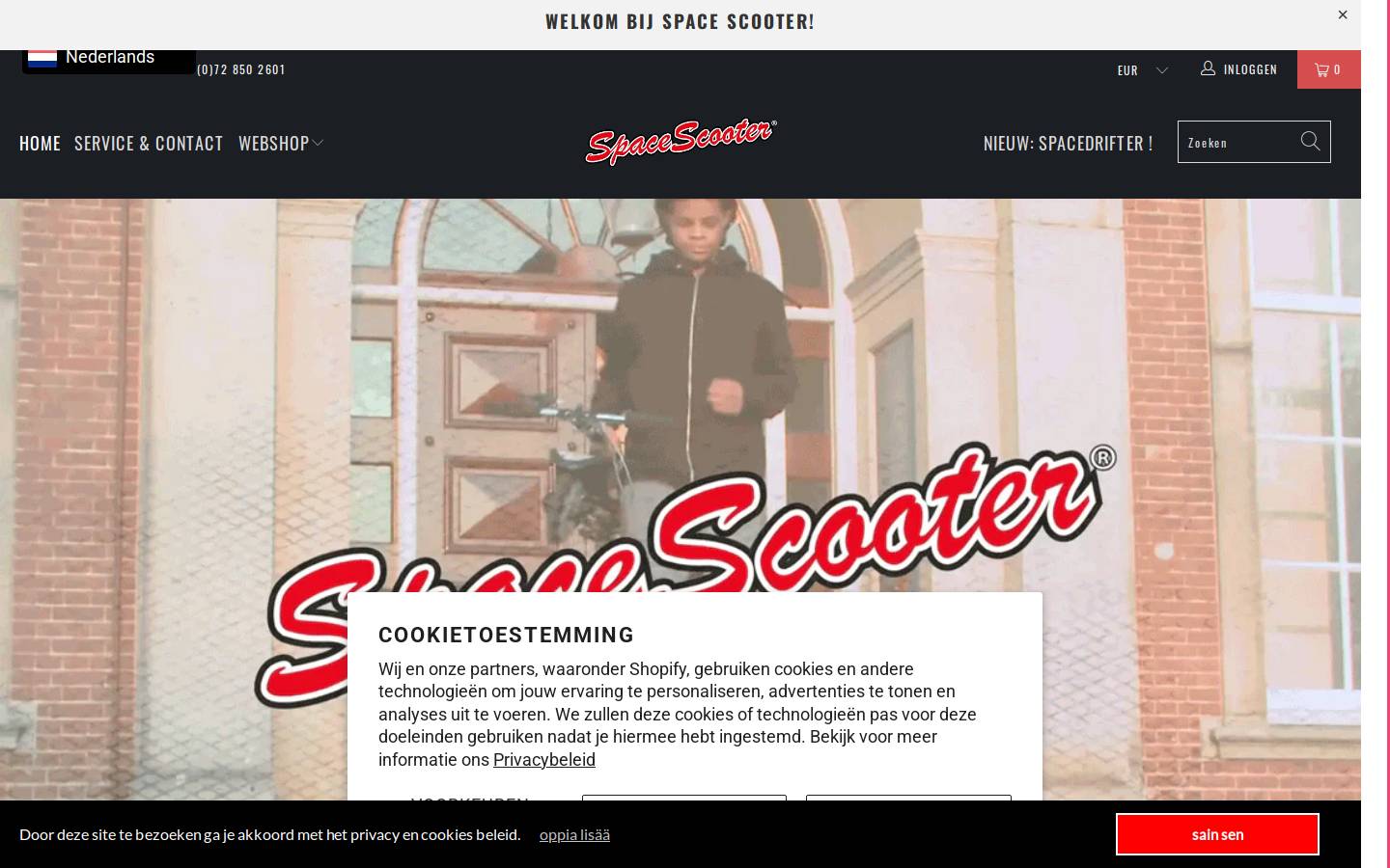 spacescooter-usa.com homepage screenshot
