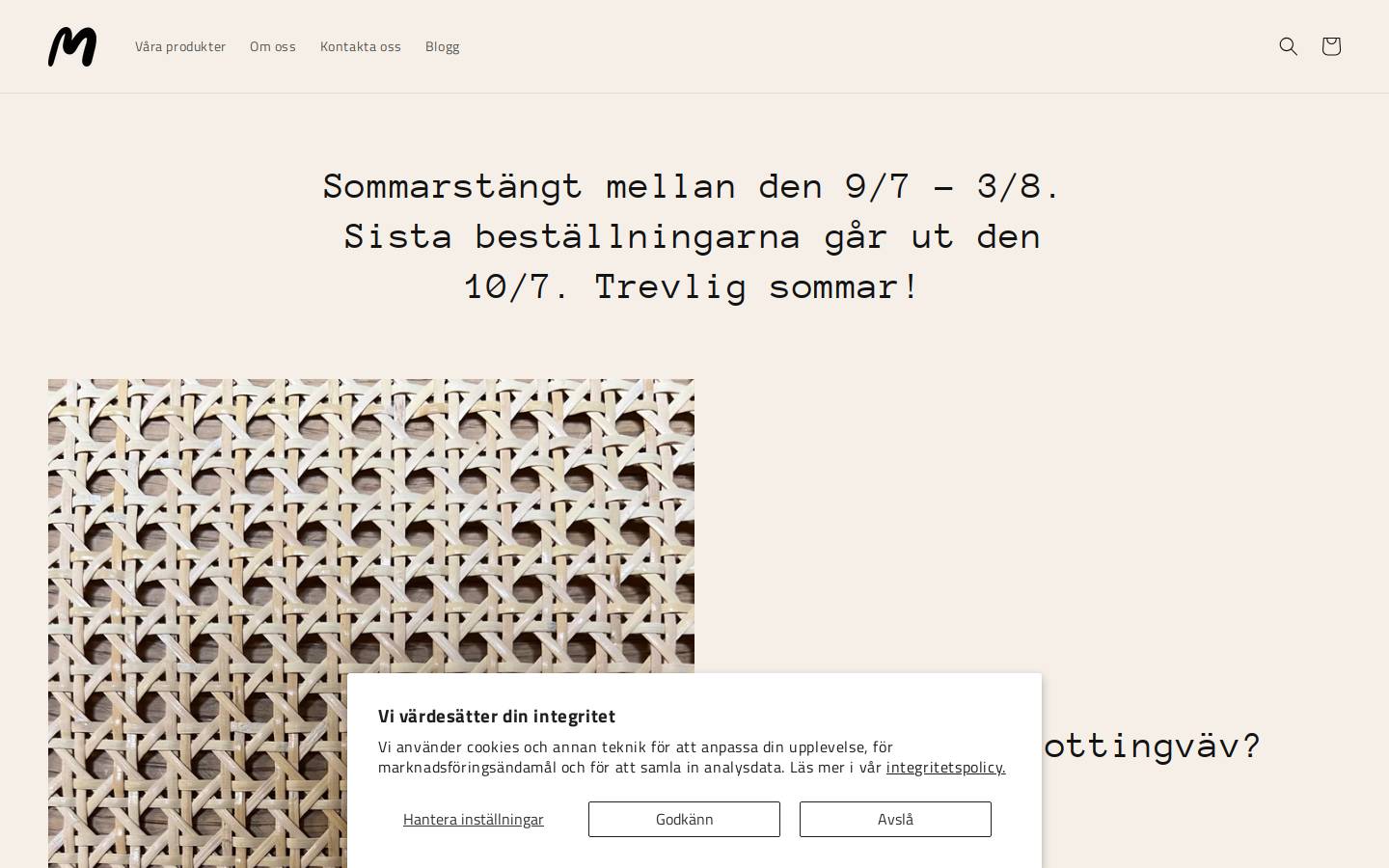 spaganmaterial.se homepage screenshot