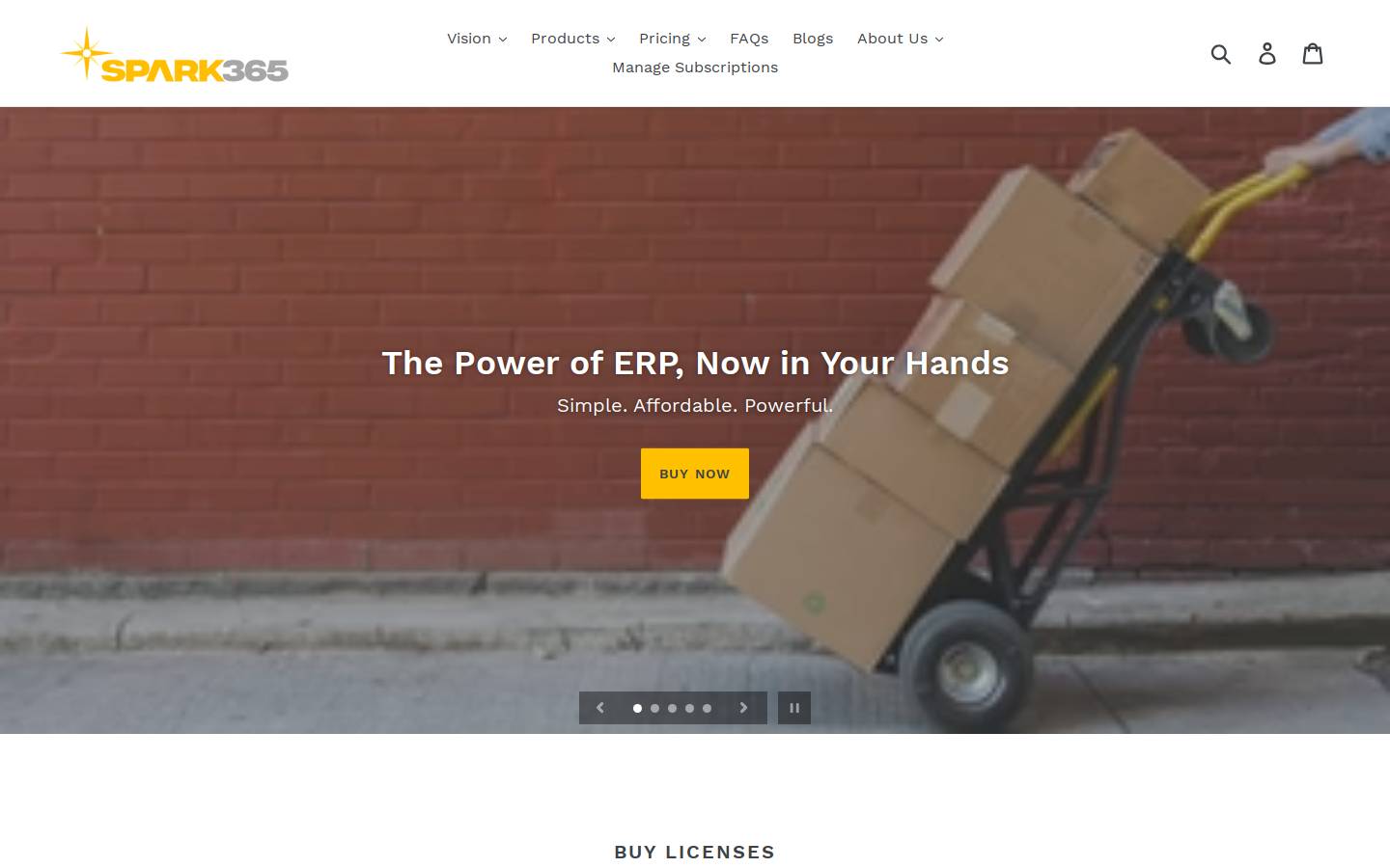 spark365.io homepage screenshot