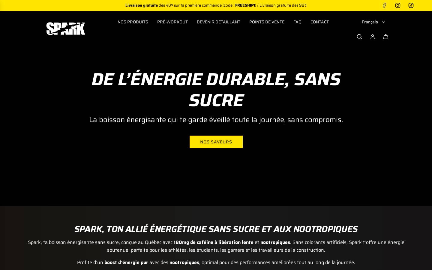 sparkenergydrink.com homepage screenshot