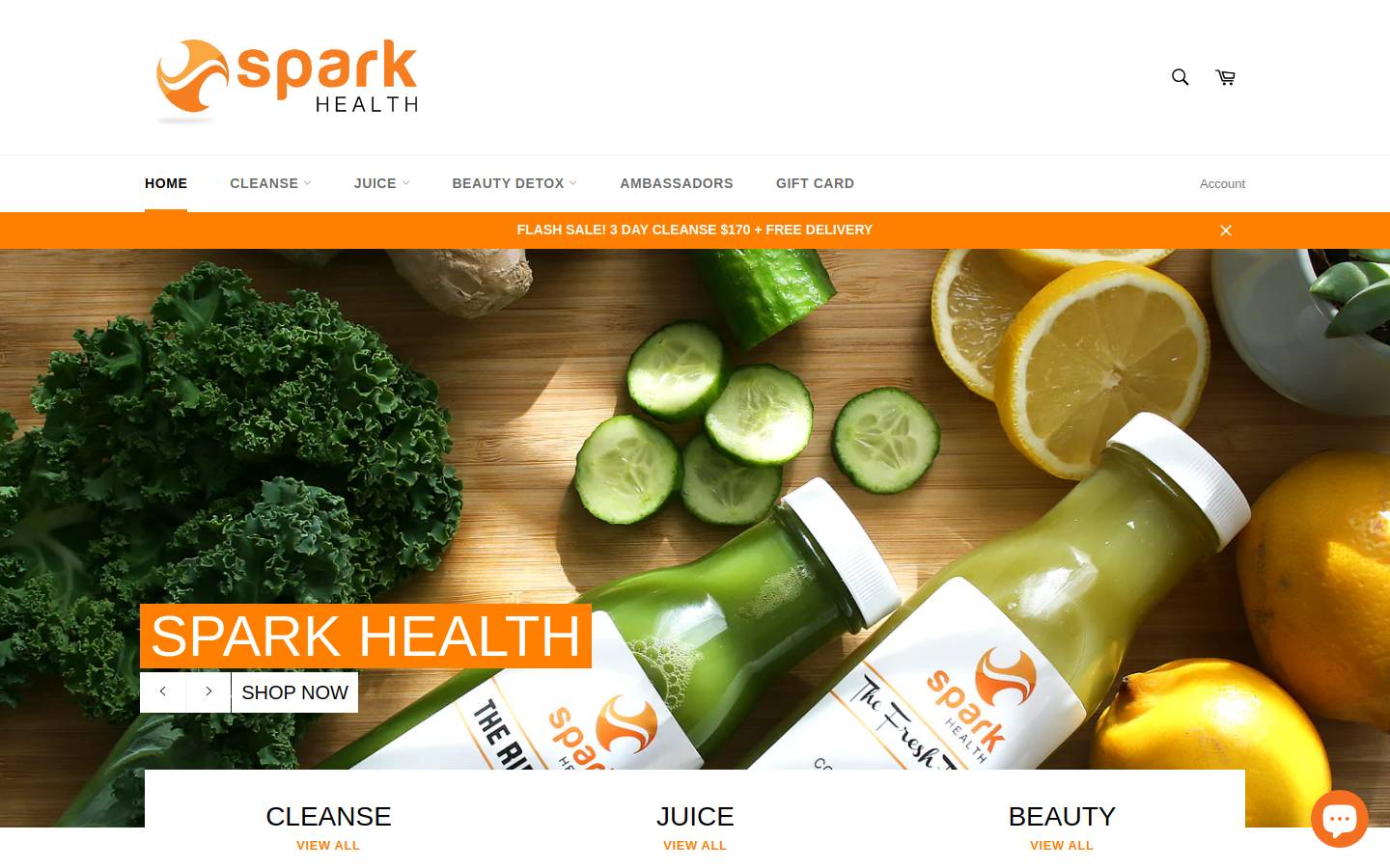 sparkhealth.ca homepage screenshot