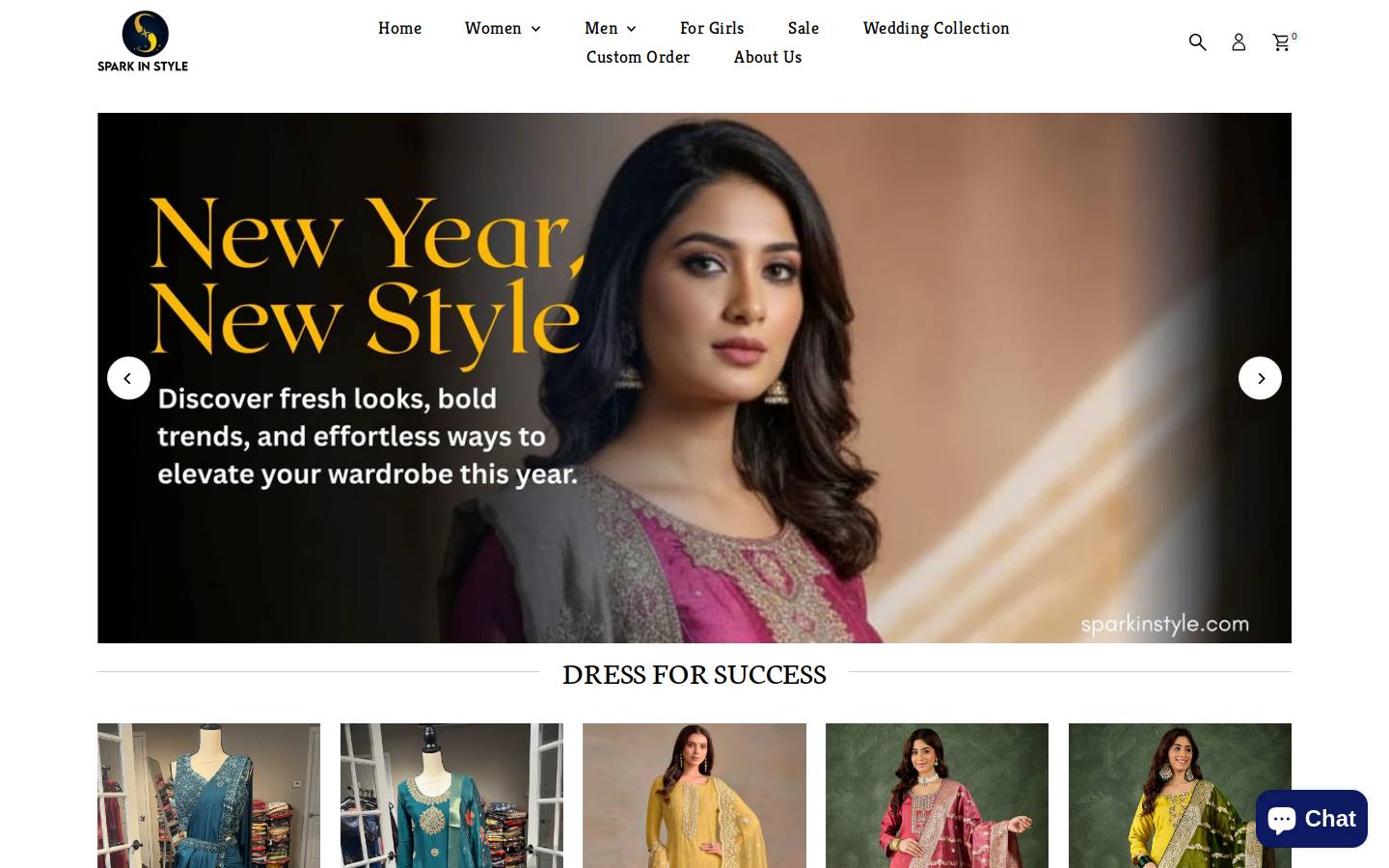 sparkinstyle.com homepage screenshot