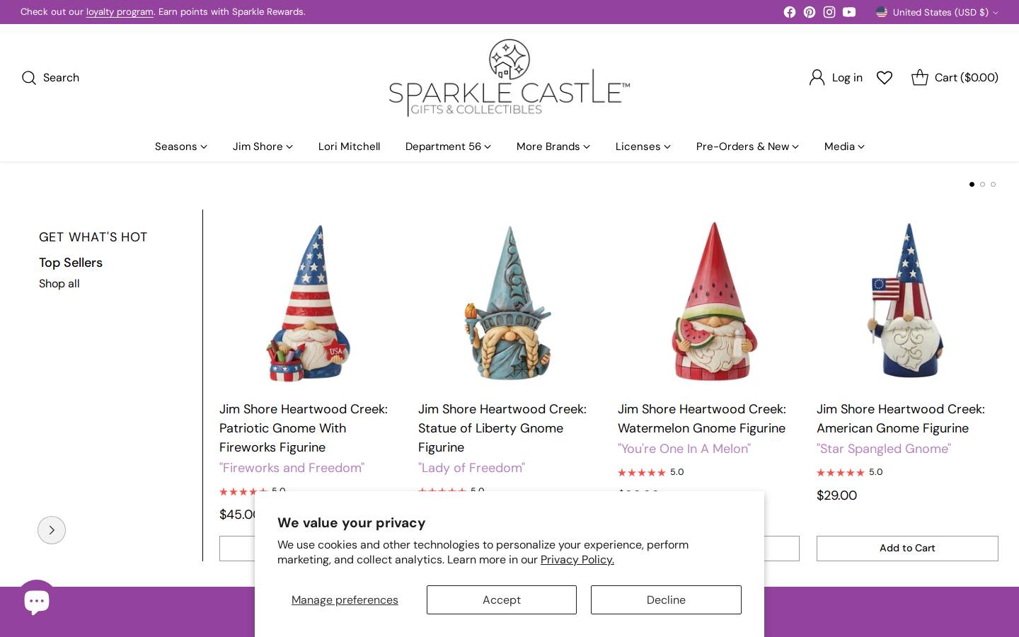 sparklecastle.com homepage screenshot