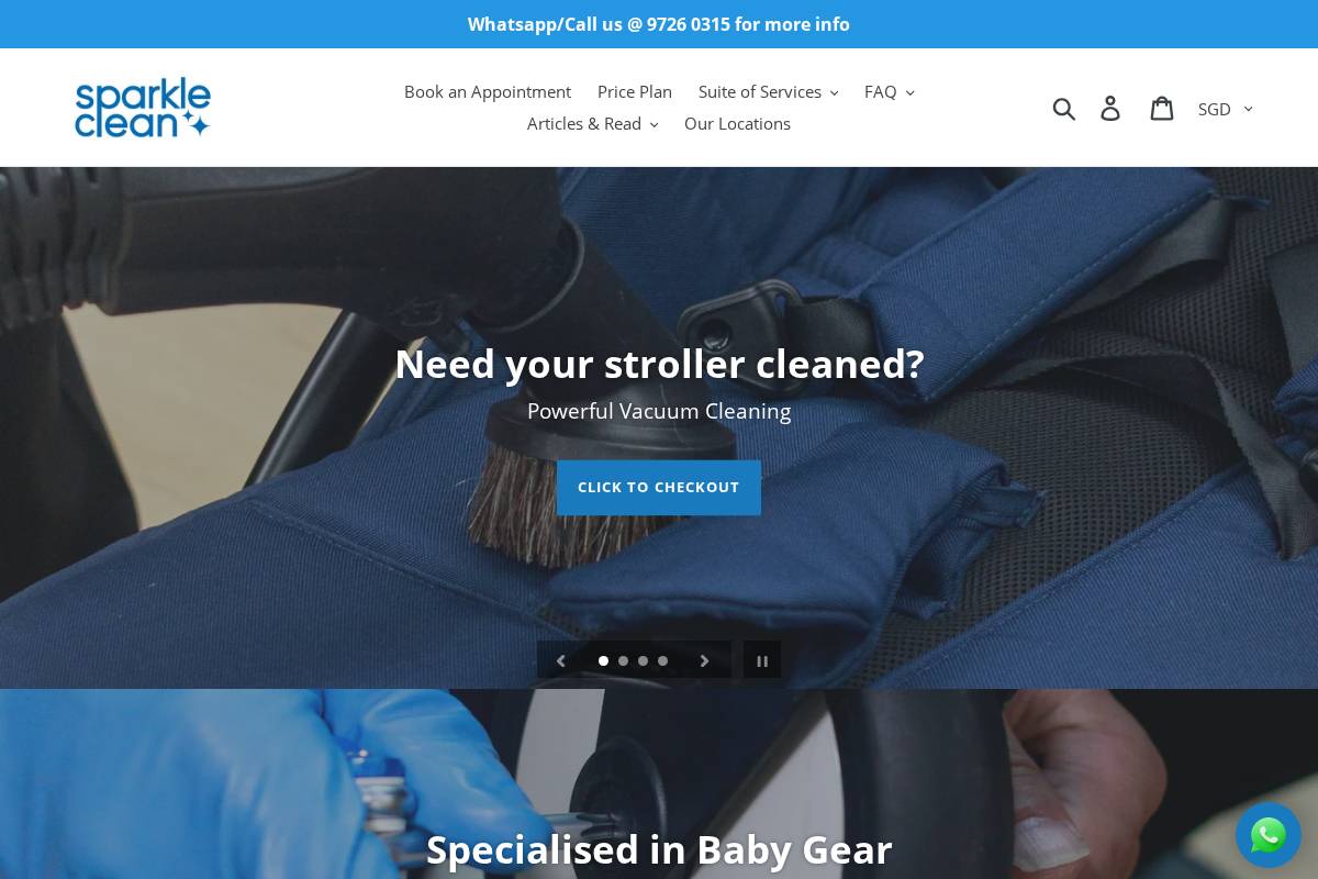 sparkleclean.sg homepage screenshot