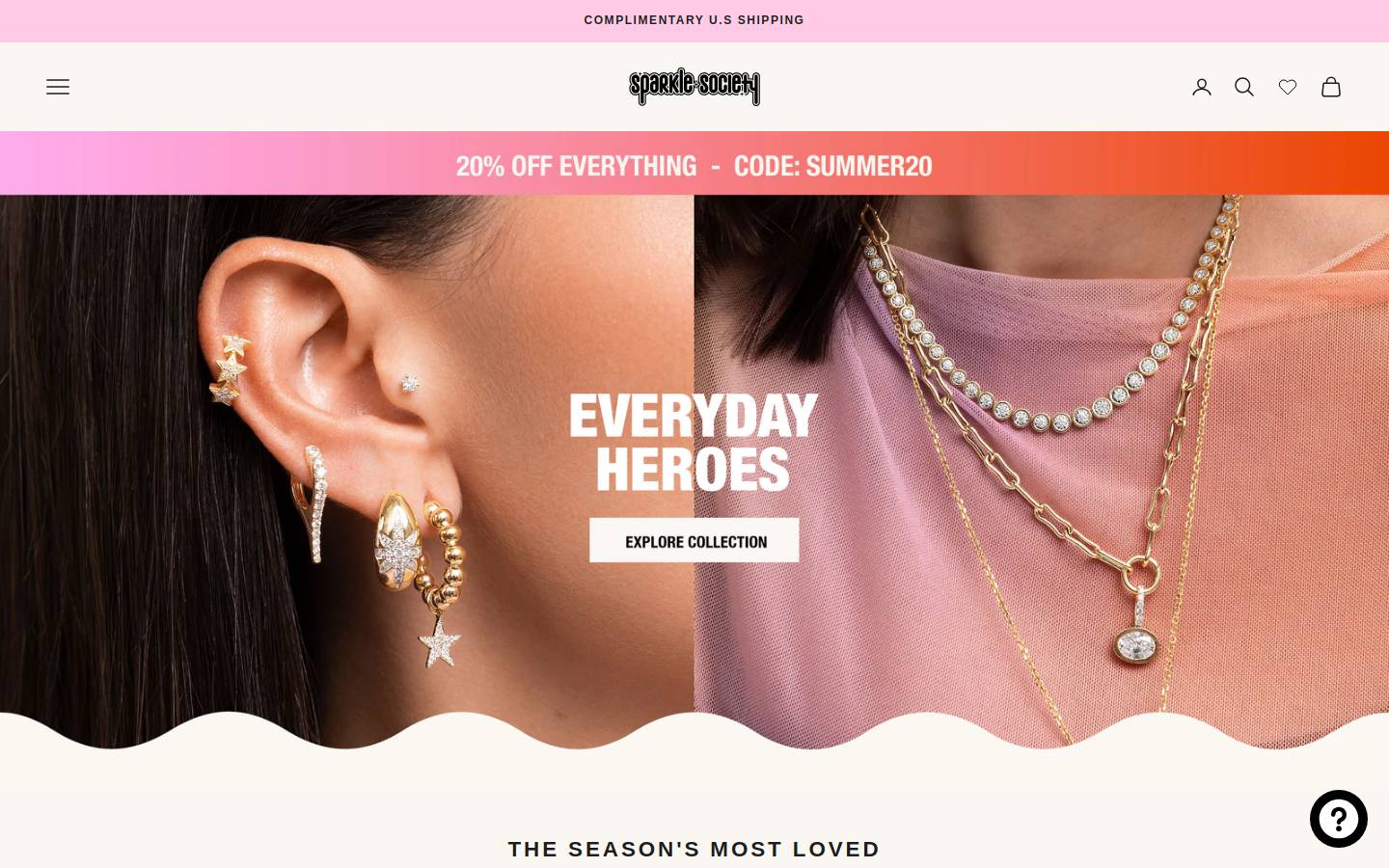 sparklesociety.com homepage screenshot
