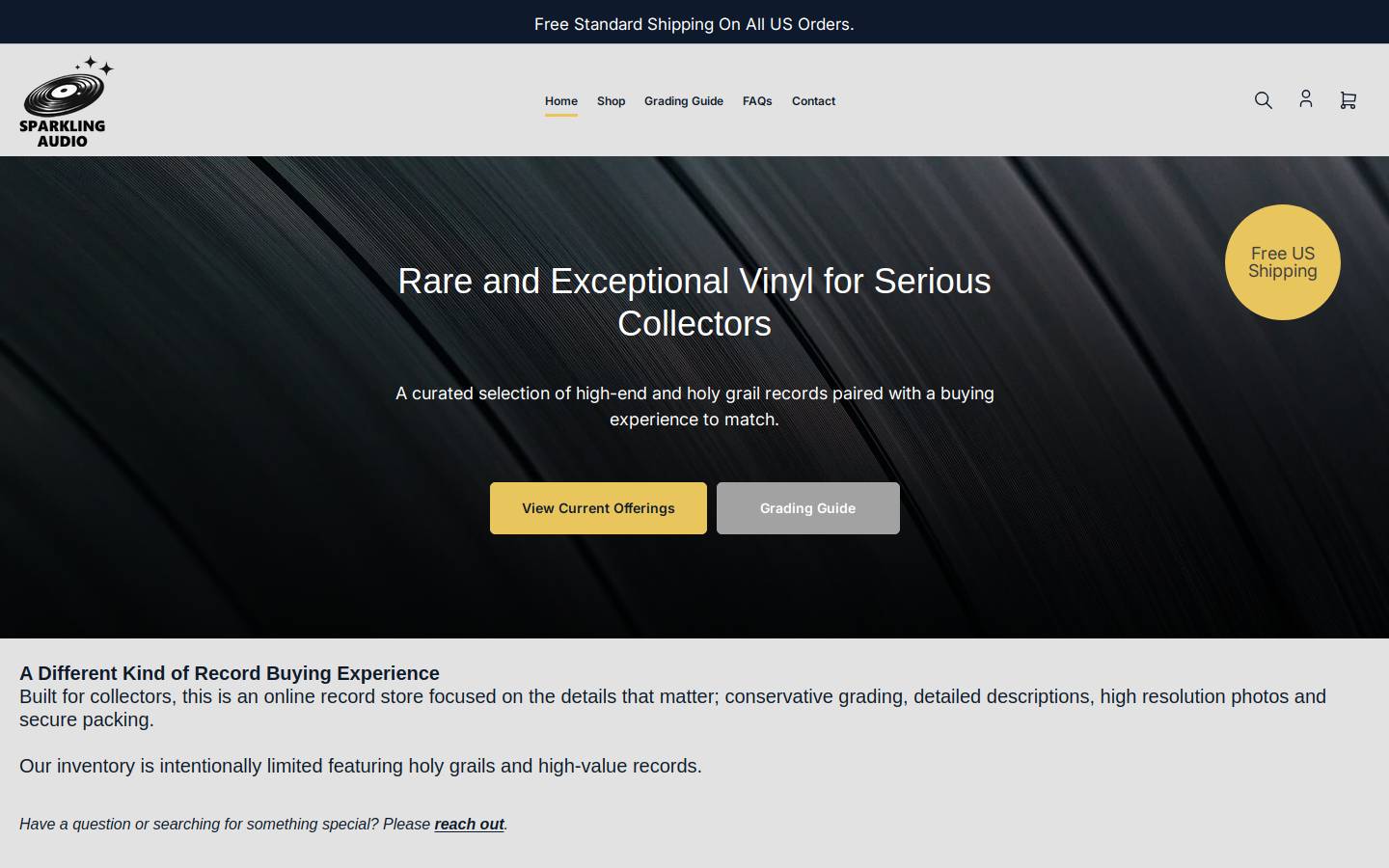 sparklingaudio.com homepage screenshot