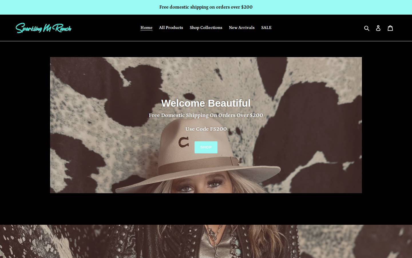 sparklingmranchboutique.com homepage screenshot