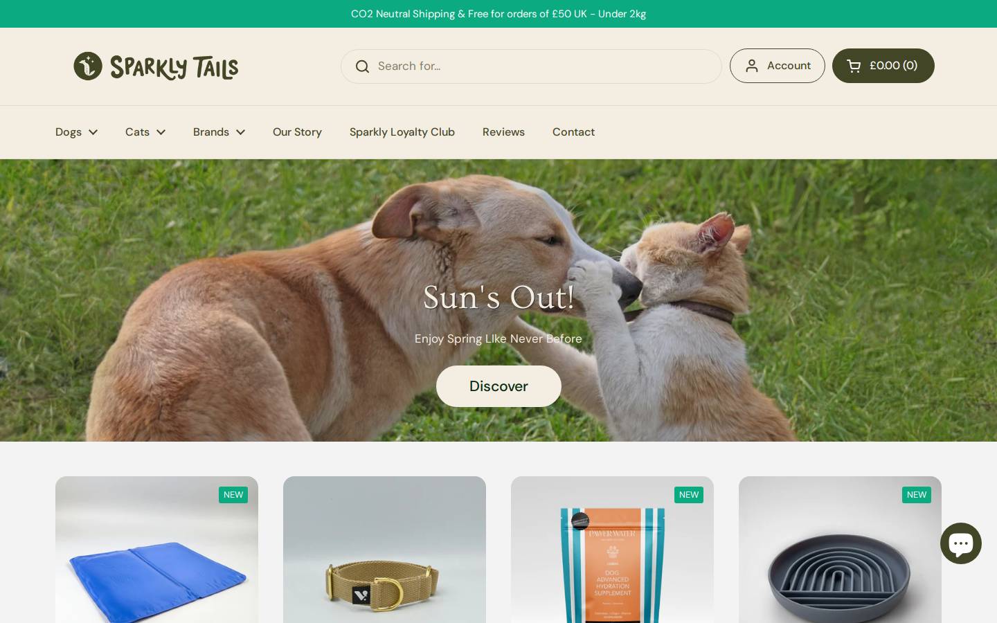 Sparkly Tails homepage screenshot