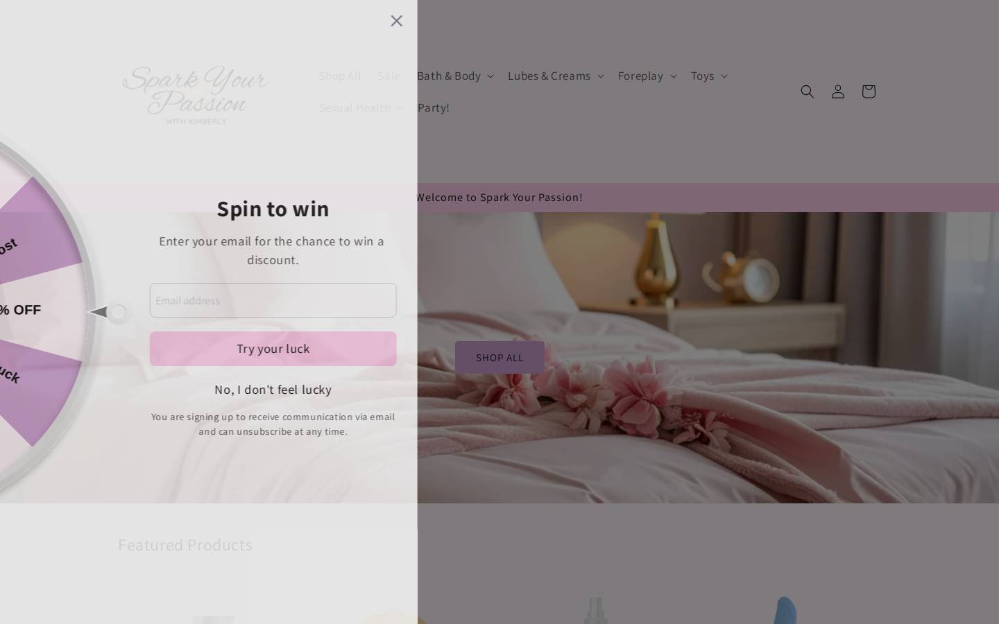 sparkyourpassion.net homepage screenshot
