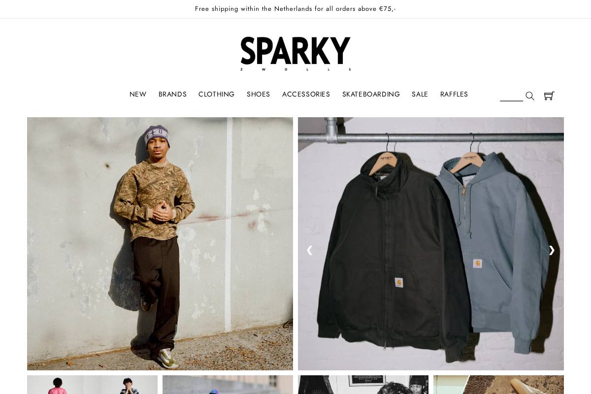 sparkystore.nl homepage screenshot