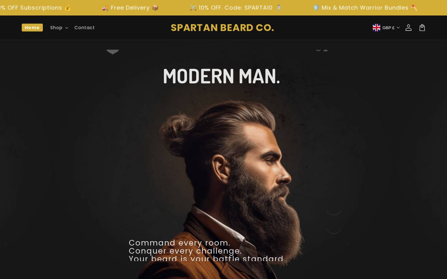 spartanbeardco.com homepage screenshot
