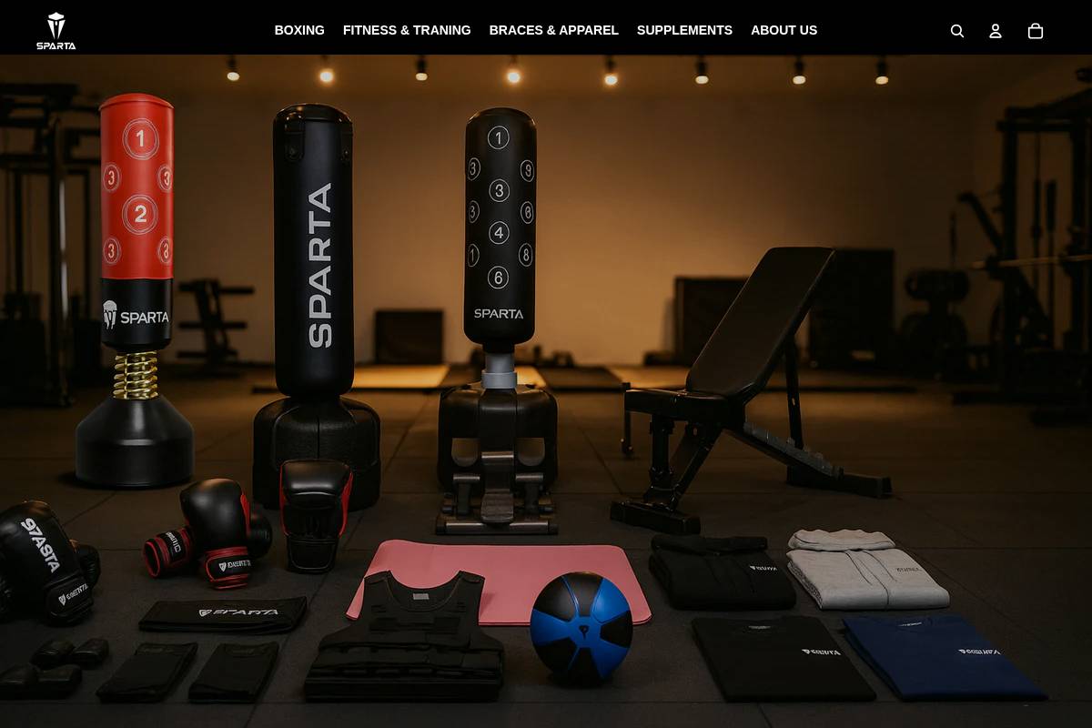 Fitness regime homepage screenshot