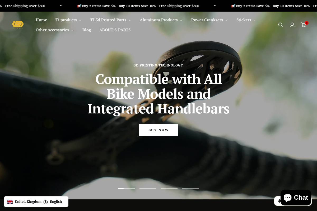 S-PARTS homepage screenshot