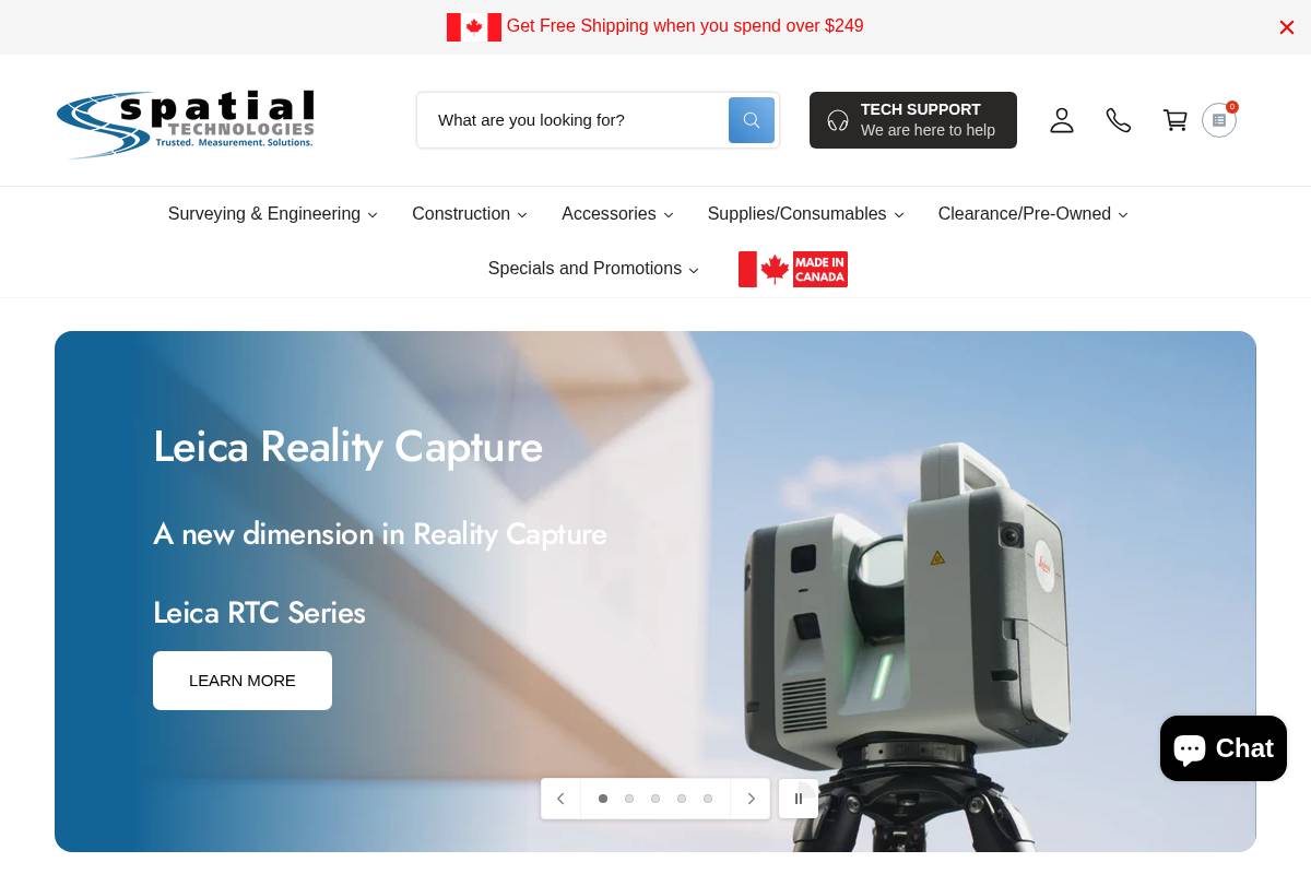 spatialtechnologies.ca homepage screenshot