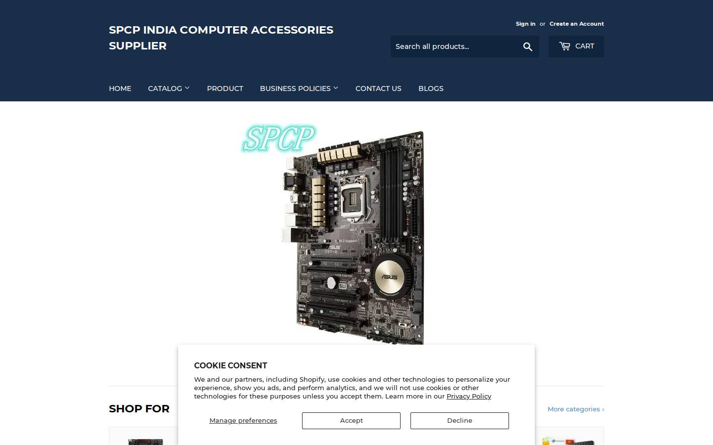Spcpshop homepage screenshot