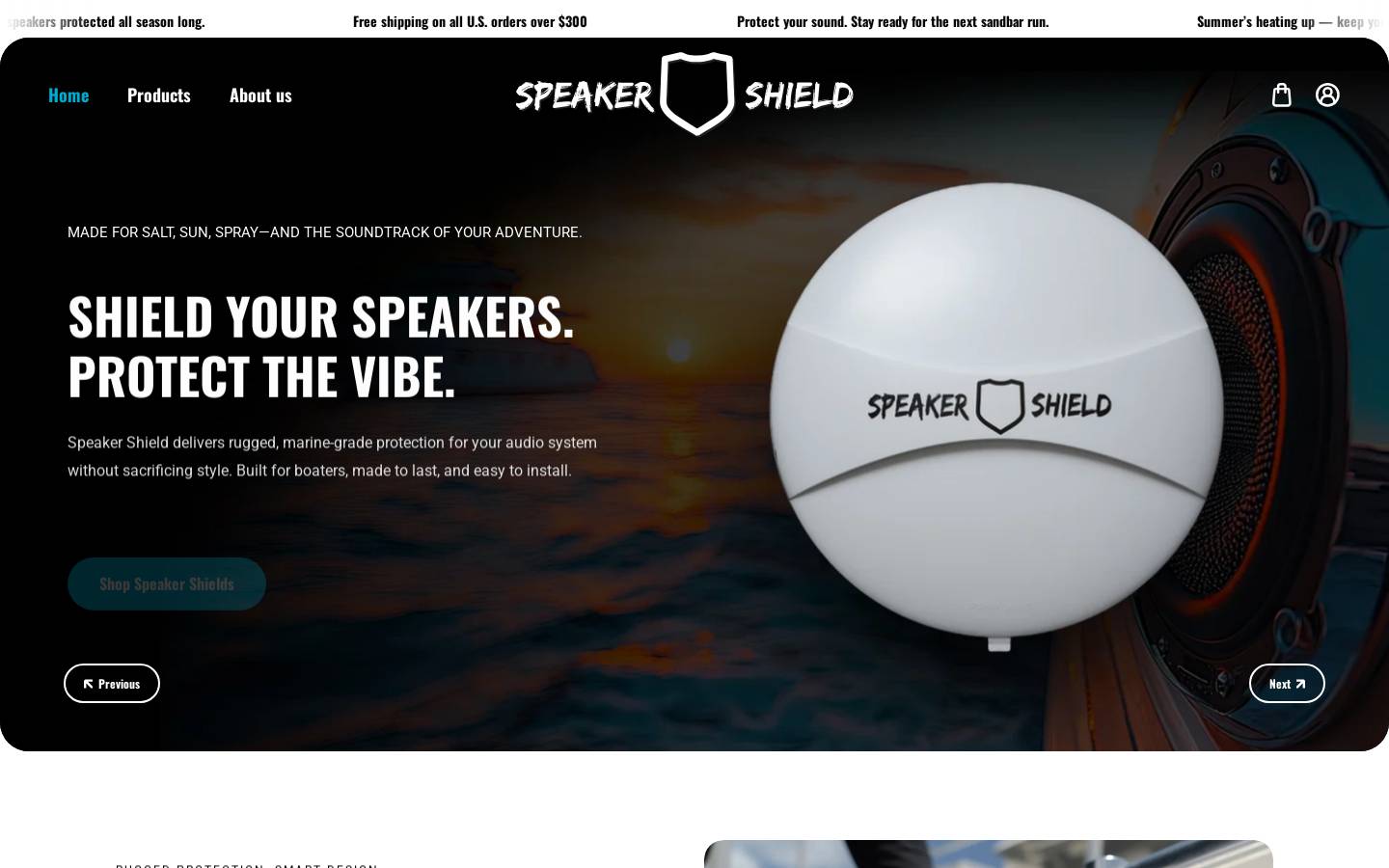 speakershieldusa.com homepage screenshot