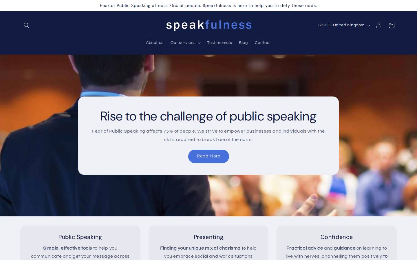 speakfulness.com homepage screenshot