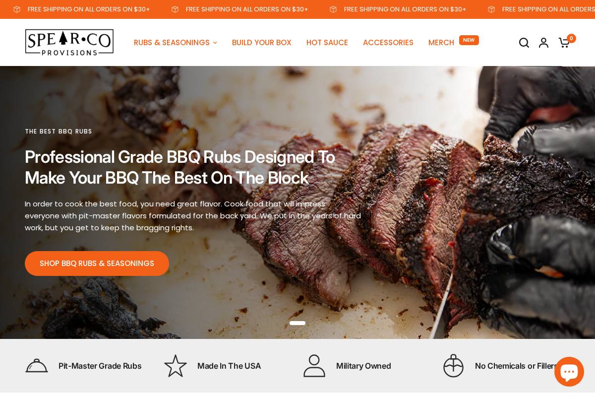 spearcoprovisions.com homepage screenshot