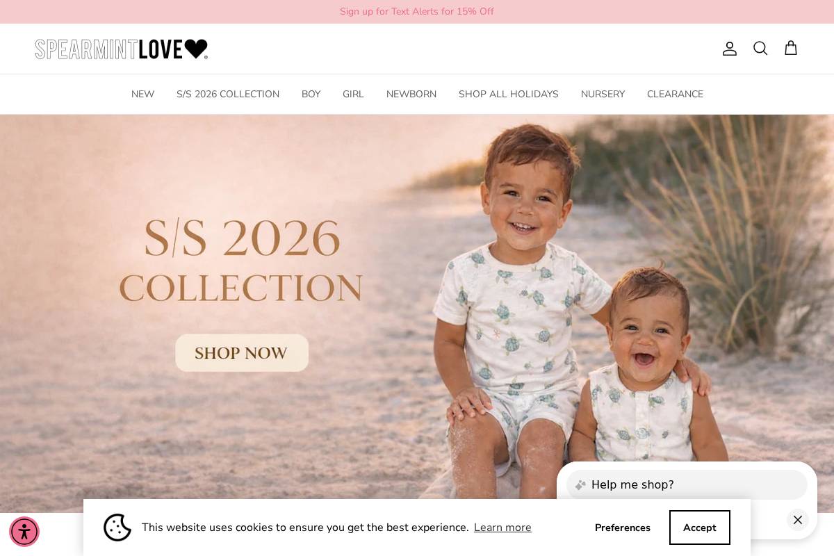 Spearmint Baby homepage screenshot