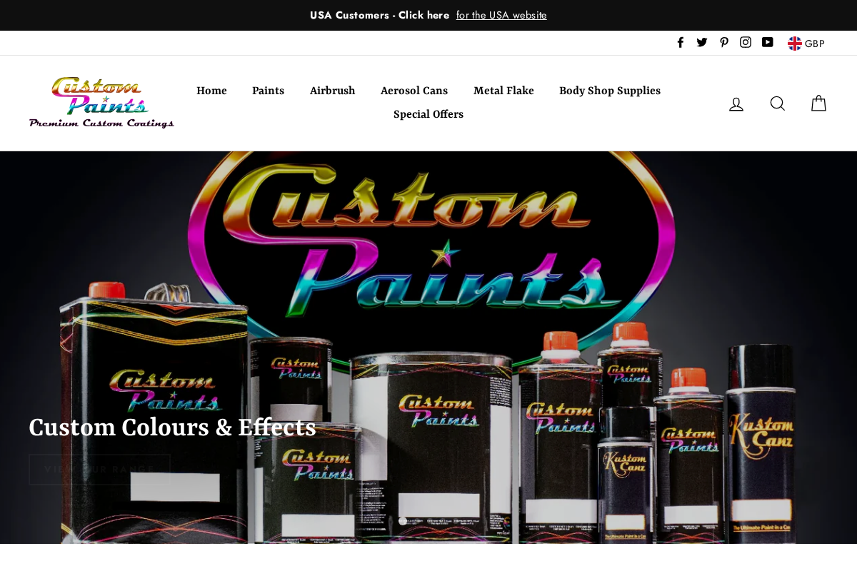 Custom Paints UK and Europe homepage screenshot