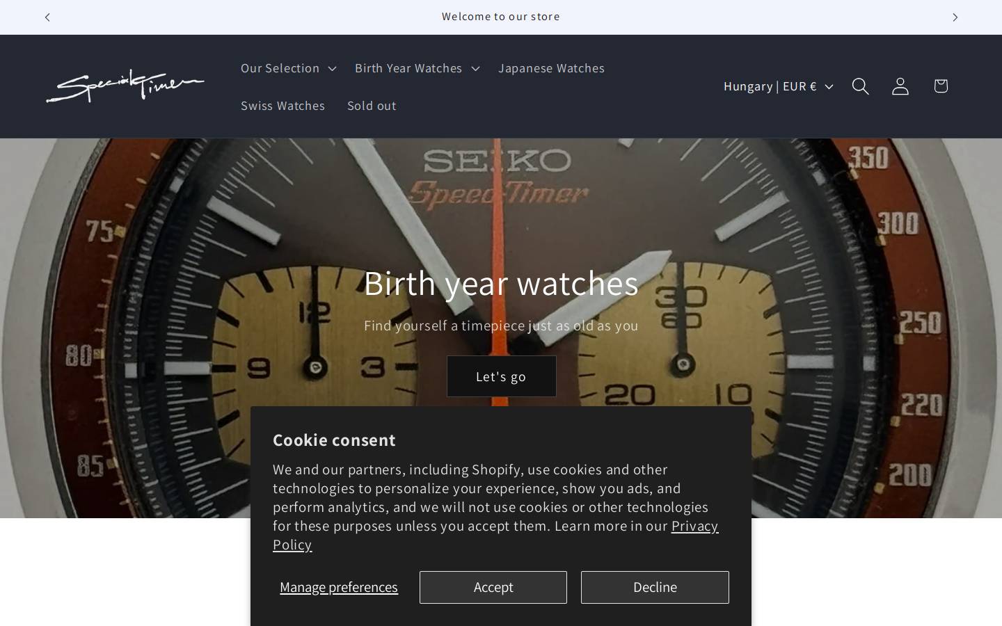 Specialtimer homepage screenshot