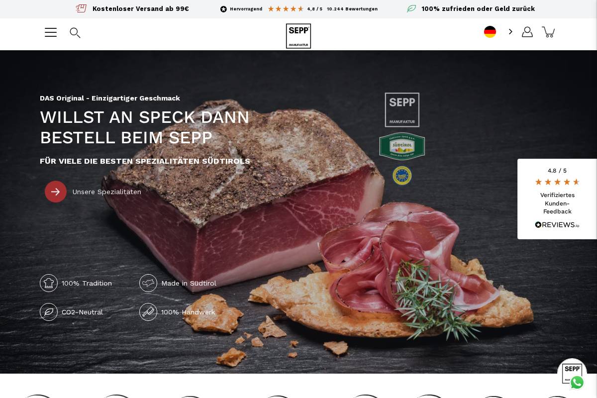 speckshoponline.com homepage screenshot