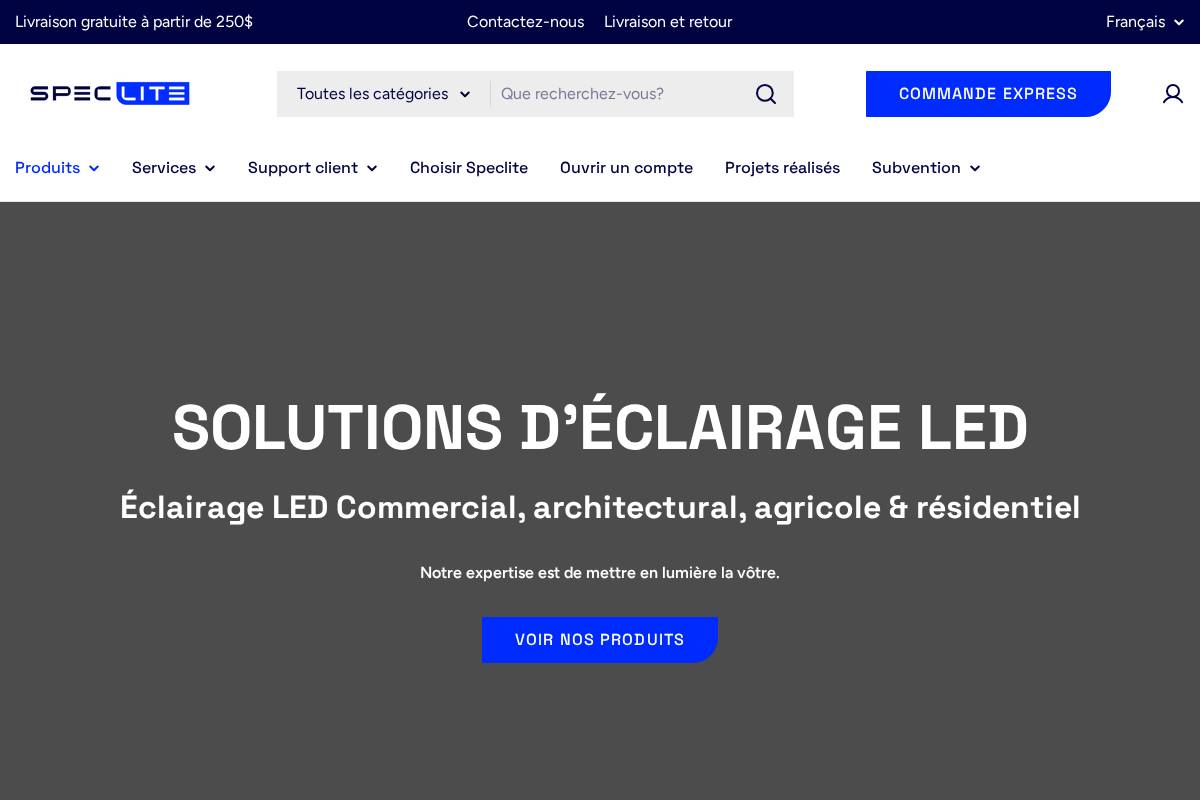 speclite.ca homepage screenshot