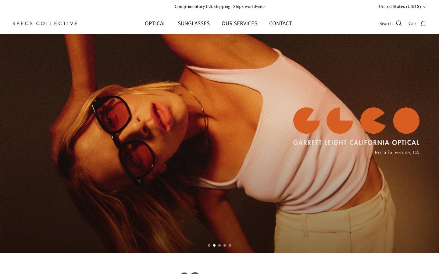 Specs Collective homepage screenshot