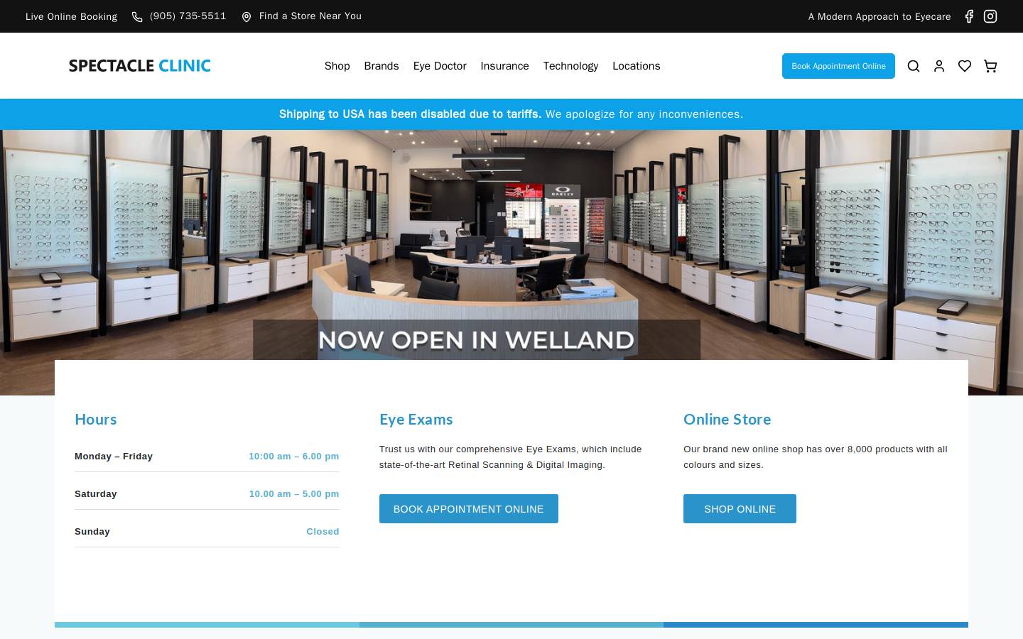 spectacle.clinic homepage screenshot