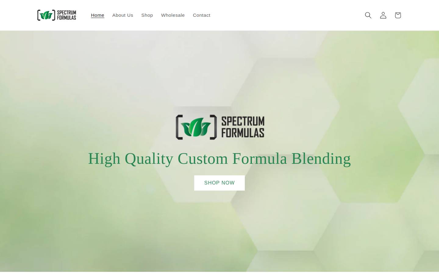 spectrumformulas.com homepage screenshot