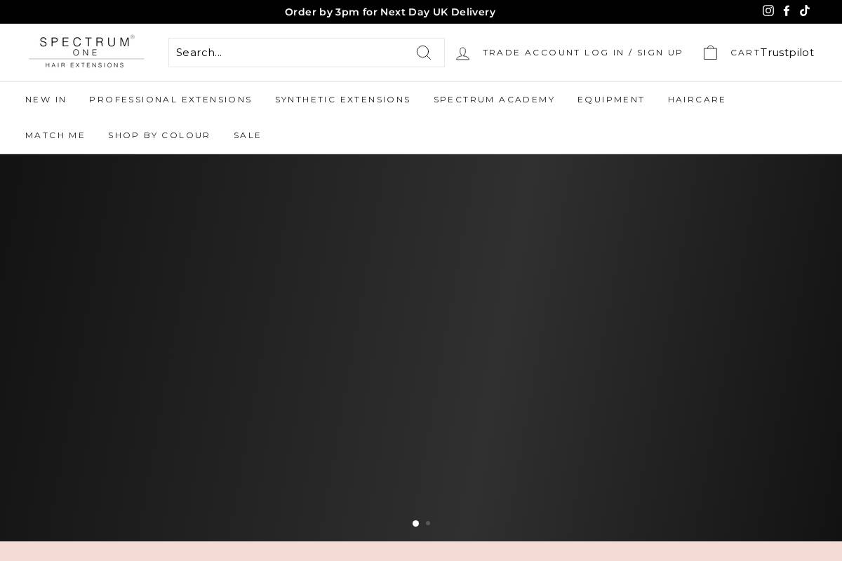 Spectrum One Hair homepage screenshot