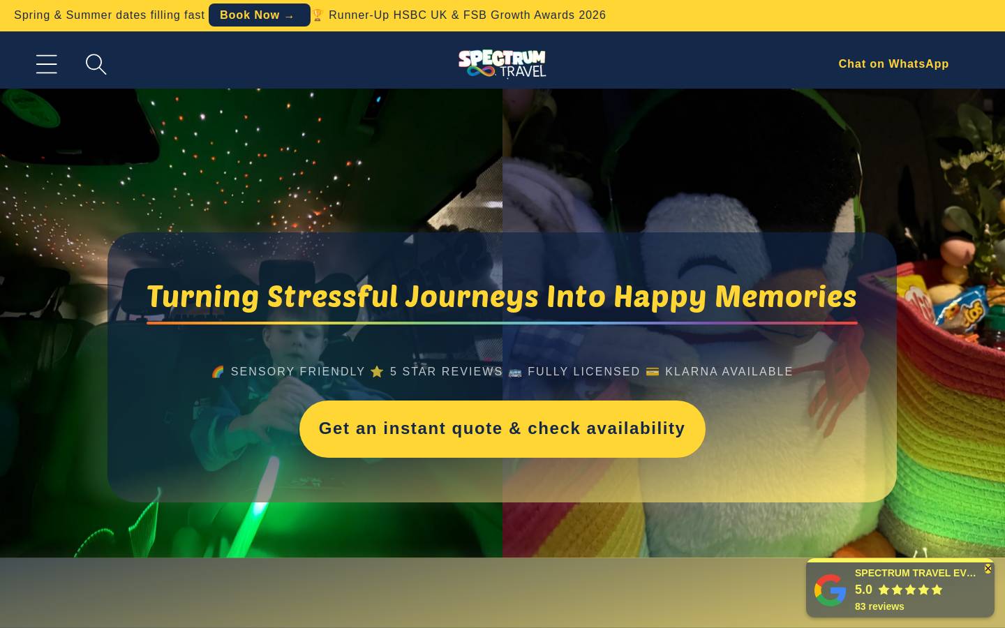 Spectrumtravelevents homepage screenshot